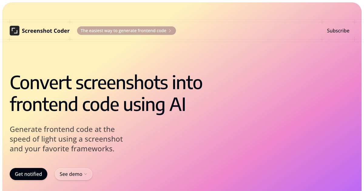 Screenshot Coder - Convert Screenshots into Code